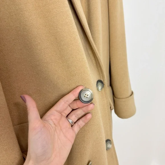 Vintage Camel Hair Coat Neimans Marcus Maxi Coat Tan Long 80s 90s Classic - Picture 6 of 14